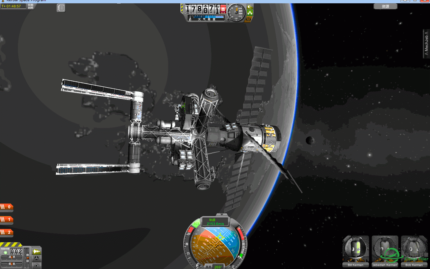 小弟我今天发射了一个太空站送入地球轨道-6448 