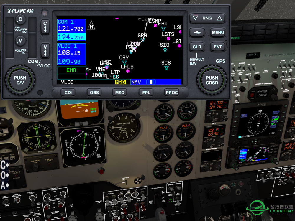 [教程] Carenado C90B KingAir GPS导航实例-287 