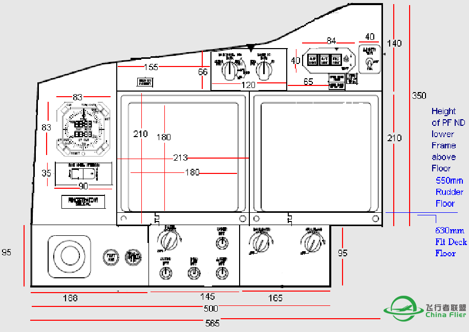 波音737 机头全尺寸图纸，做模拟舱必备资料-585 