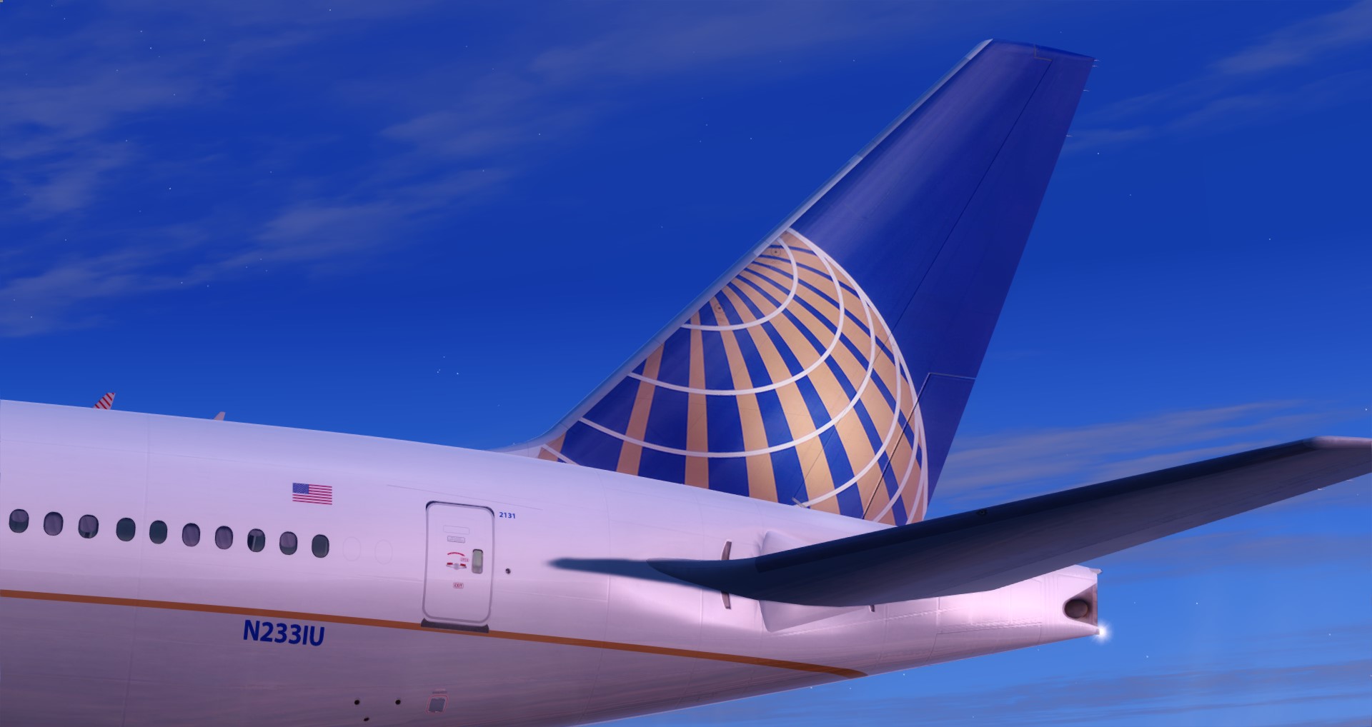 P3D V4 77W United Airlines ZGGG-KLAX-4561 