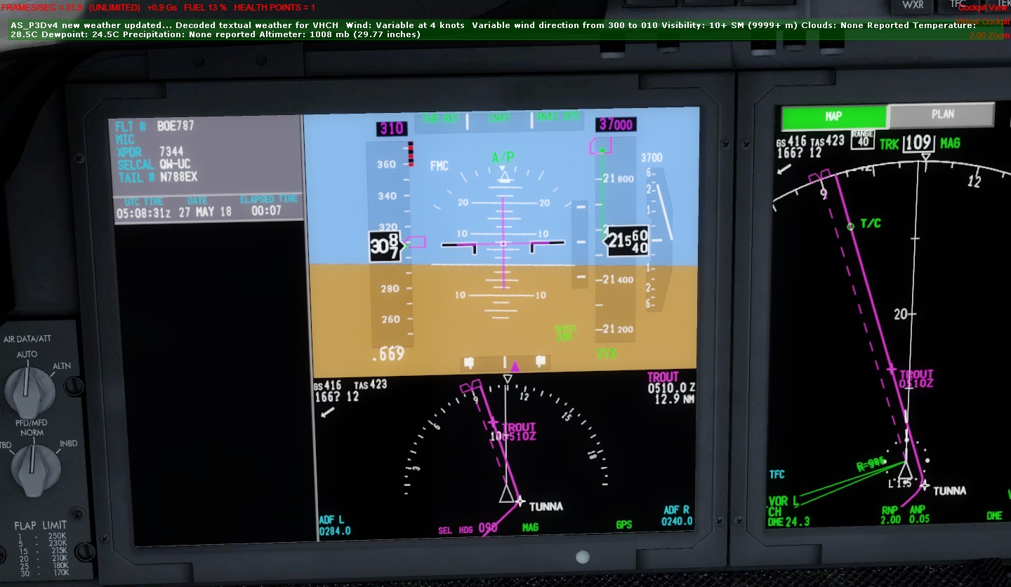 【P3DV4】QW788一次航线测试飞行-8512 