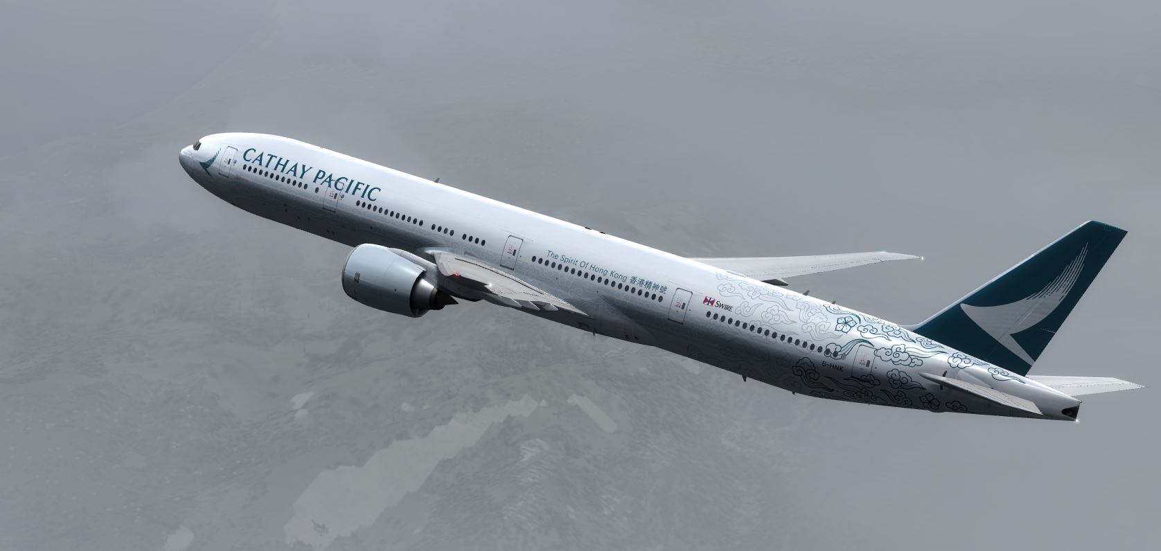 Boeing 777-300 Cathay - The Spirit of Hong Kong Livery  B-HNK-523 
