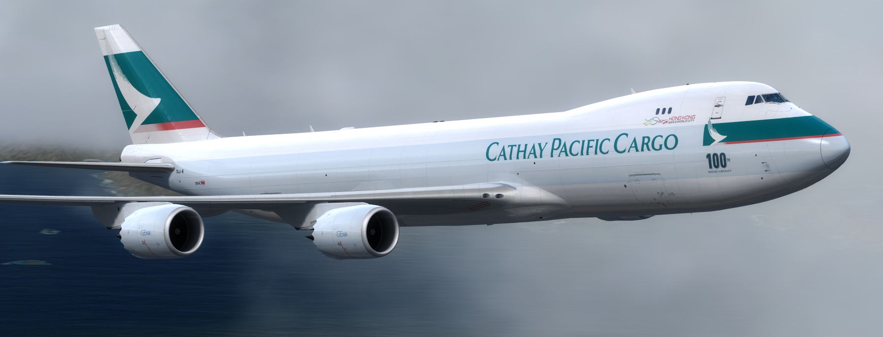 PMDG B747-8 Cathay Cargo 100th Boeing Aircraft-2374 