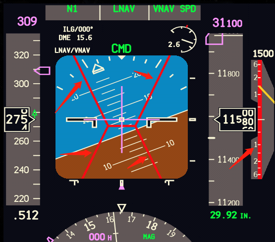 FSX PMDG-737-800 PFD上的红线怎么回事？-769 