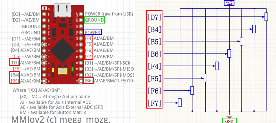 Ardino Pro Micro(meag32u4)板制作USB2.0版8轴25按键MMJOY2游戏控制-6295 