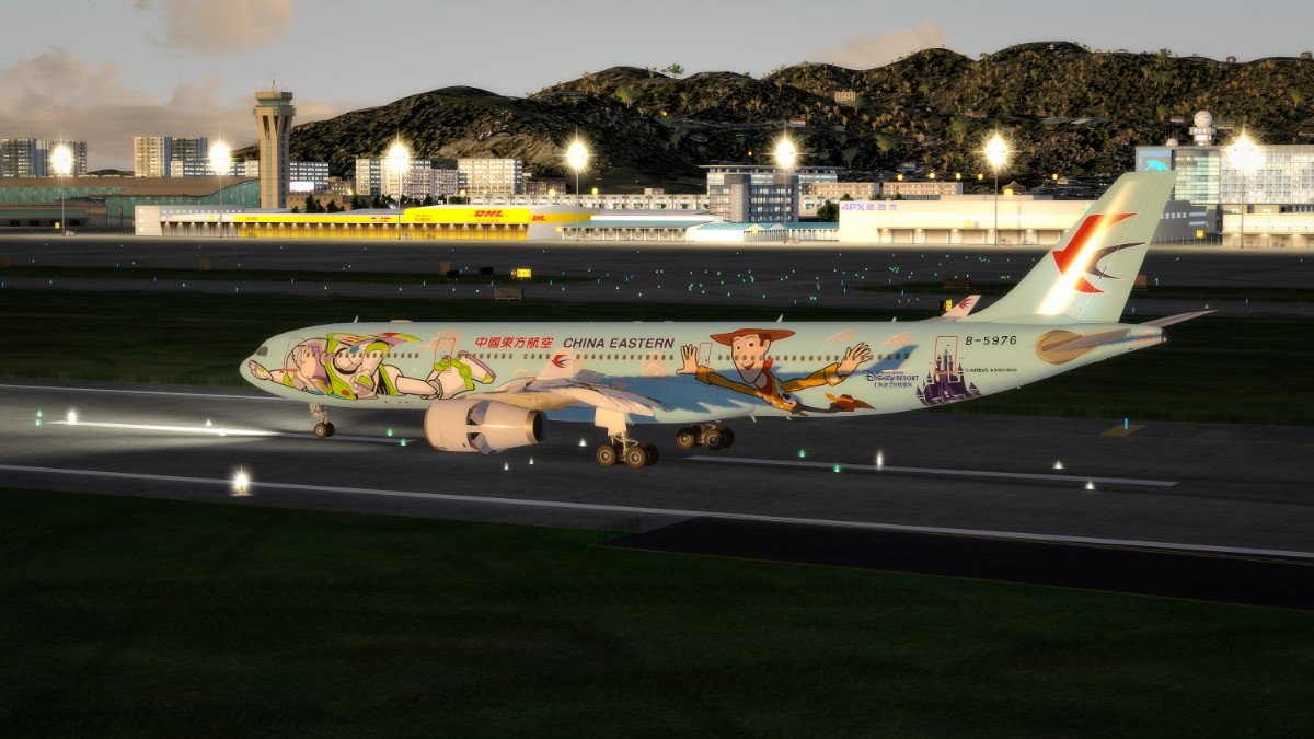 深圳机场降落，Aerosoft Pro A330-300-8296 