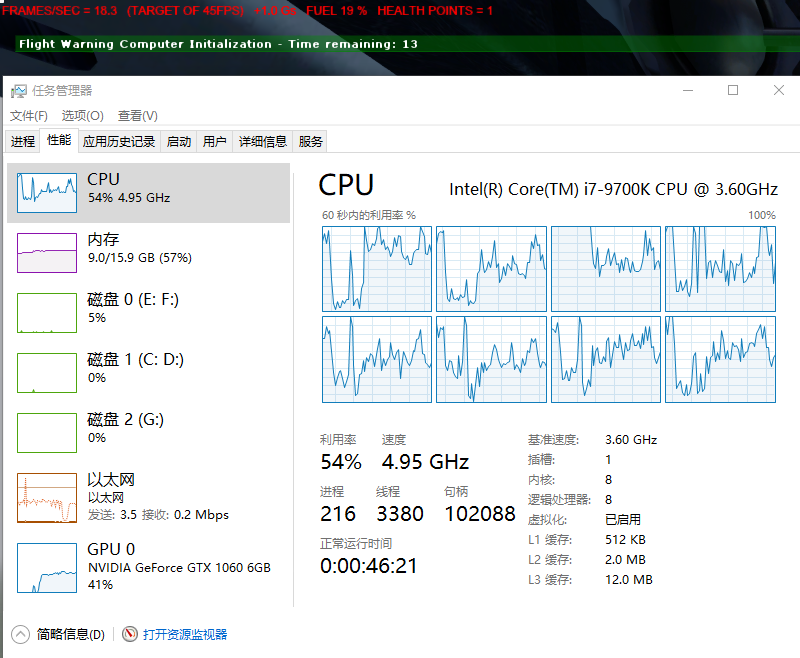CPU和显卡利用率在50%左右，帧数异常低-6562 