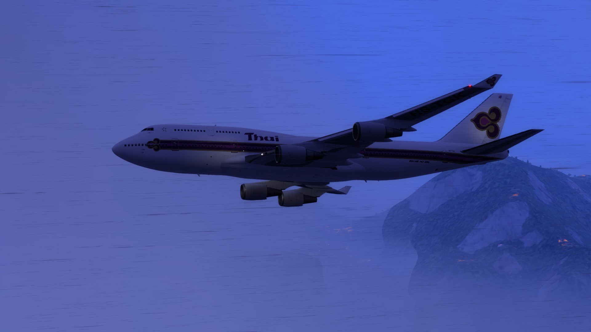 泰航747-4D7降落启德机场-781 