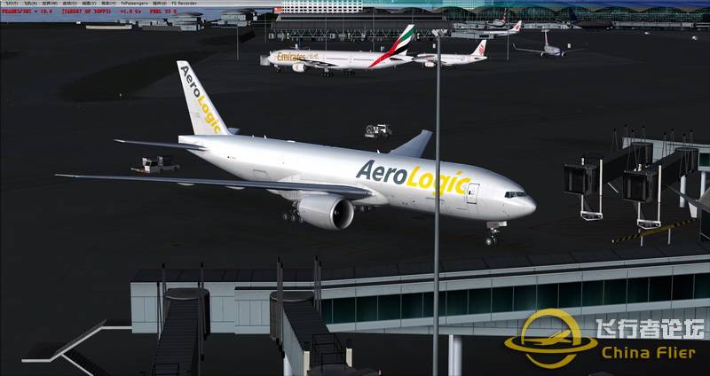 aerologic 777-200香港着陆-2783 