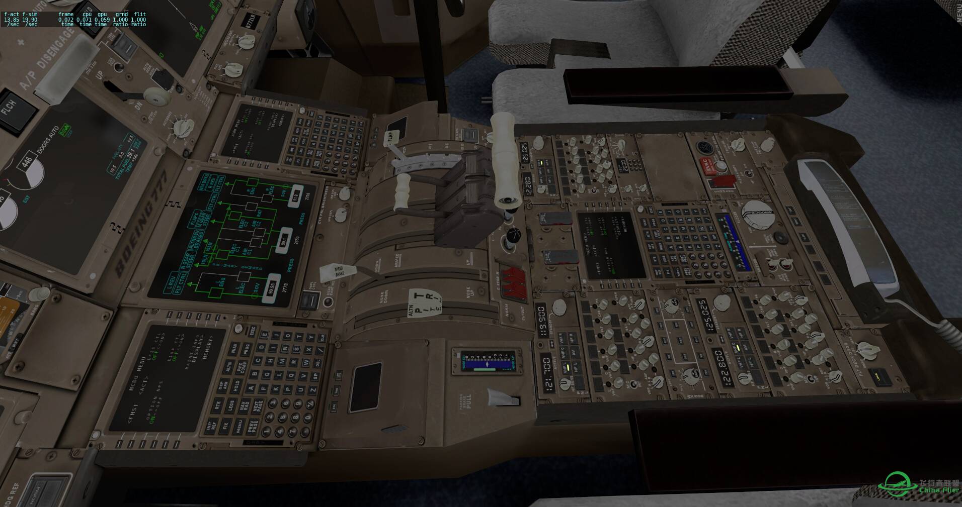 XPLANE10 Boeing777cockpit v1.1 全新驾驶舱美图-3543 