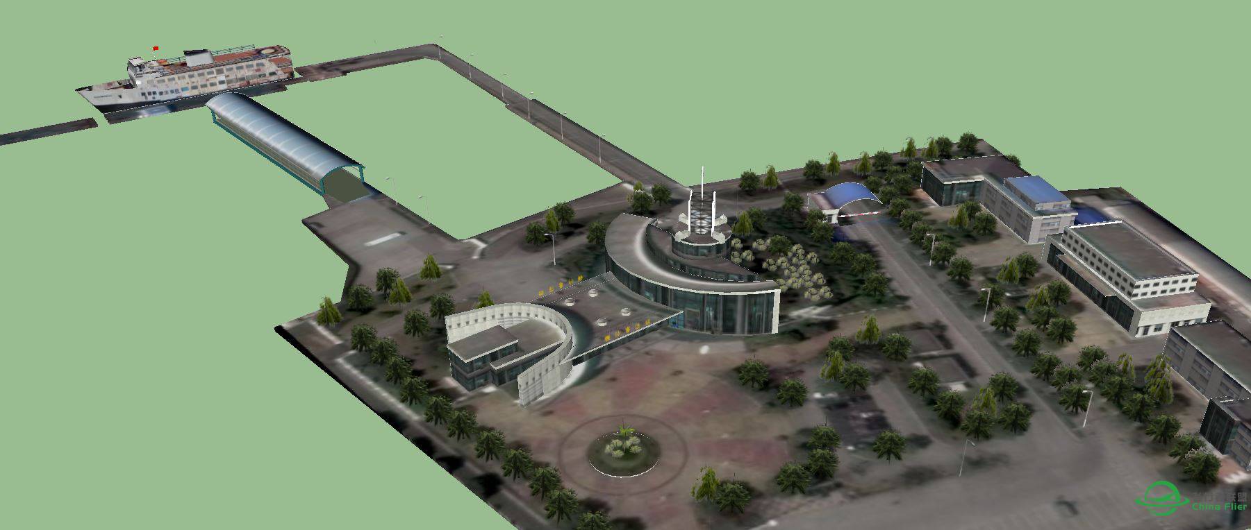 横沙岛地景的横沙客运码头建模完成-3556 