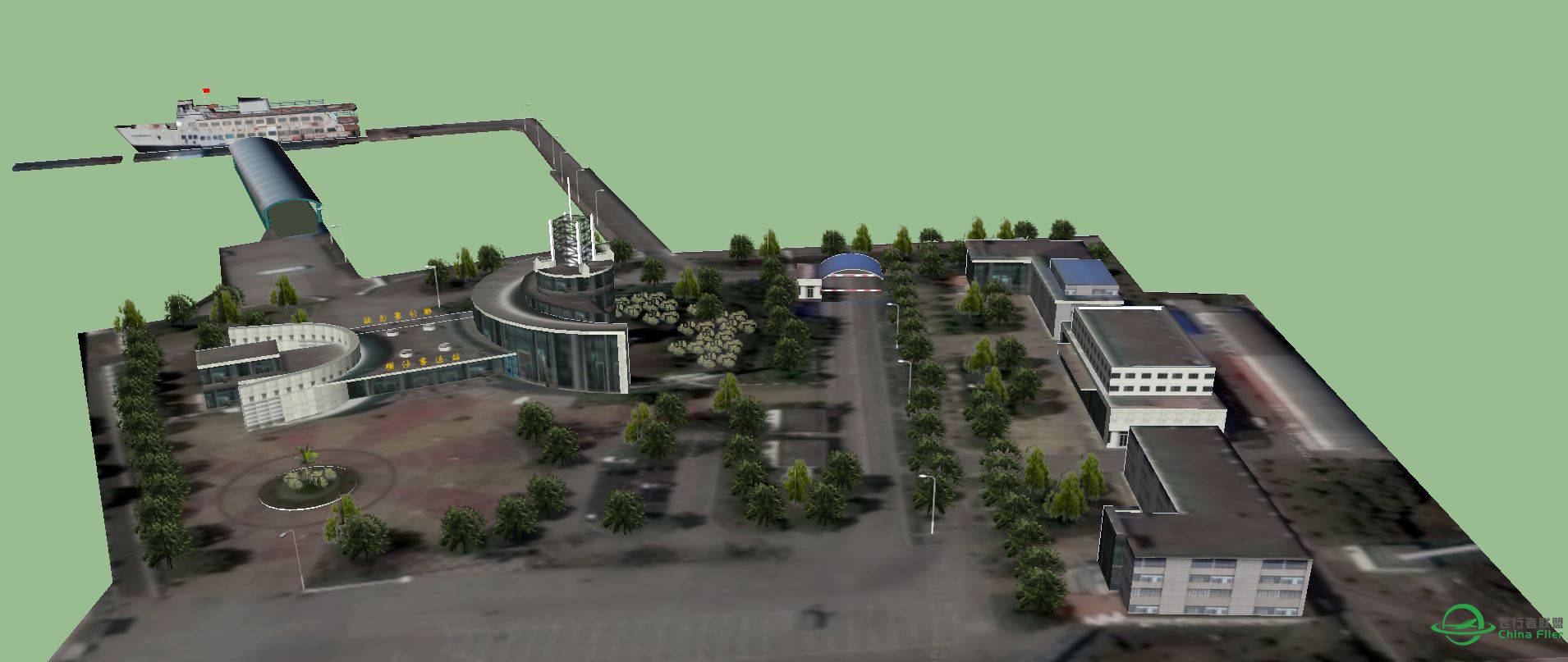 横沙岛地景的横沙客运码头建模完成-3690 