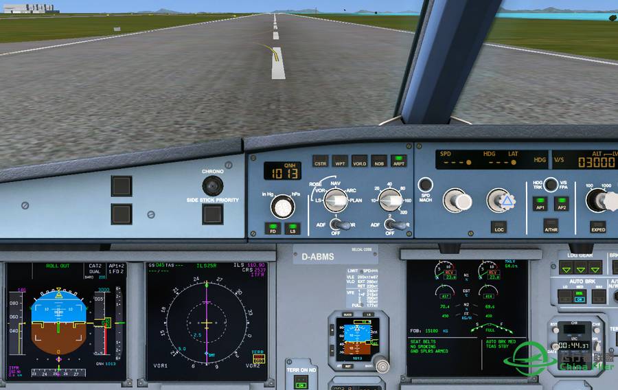 Aerosoft A320ILS自动降落（盲降）前后图示-3845 