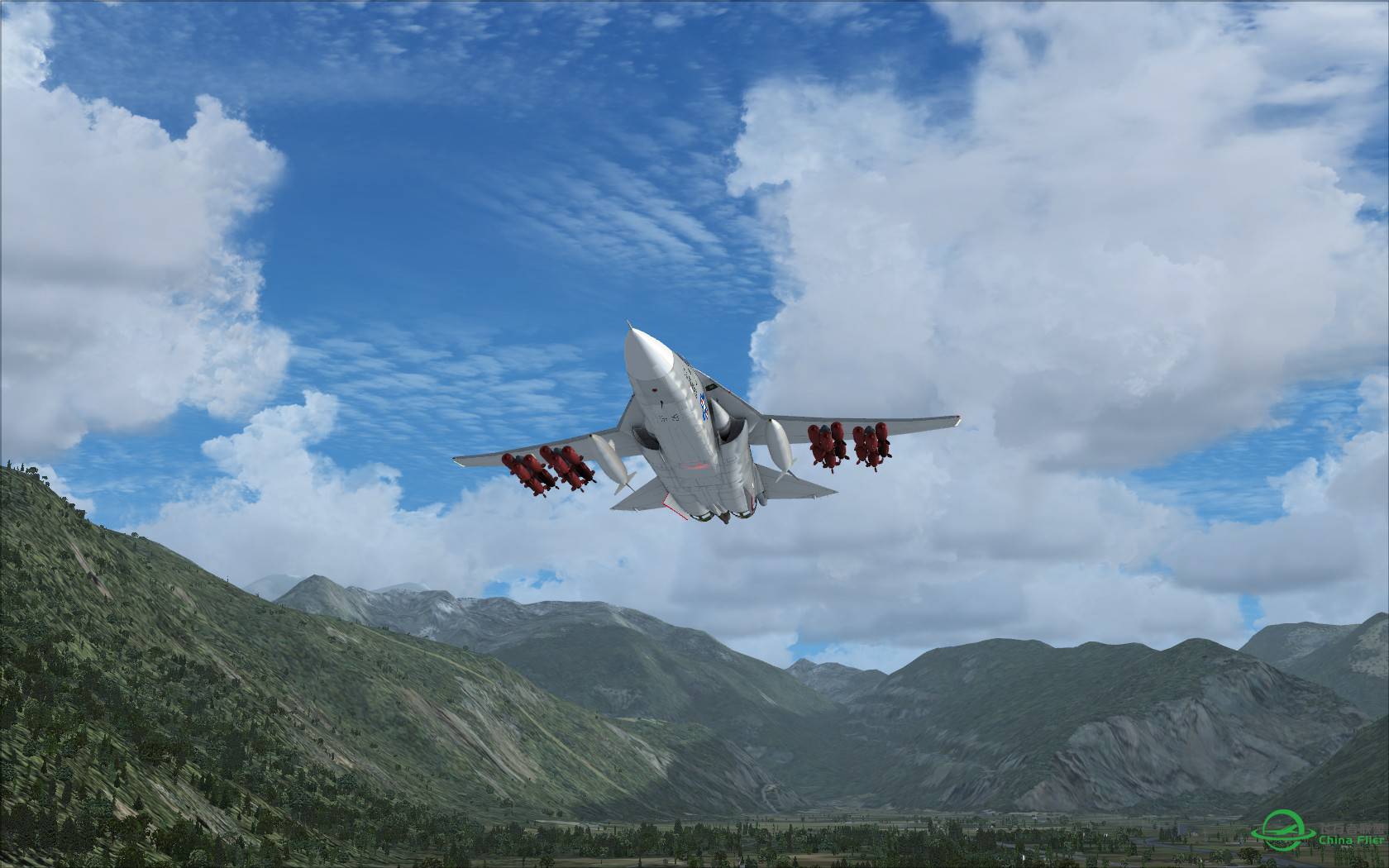 FSX steam原版地景其实也不错: 阿尔卑斯山谷-7638 