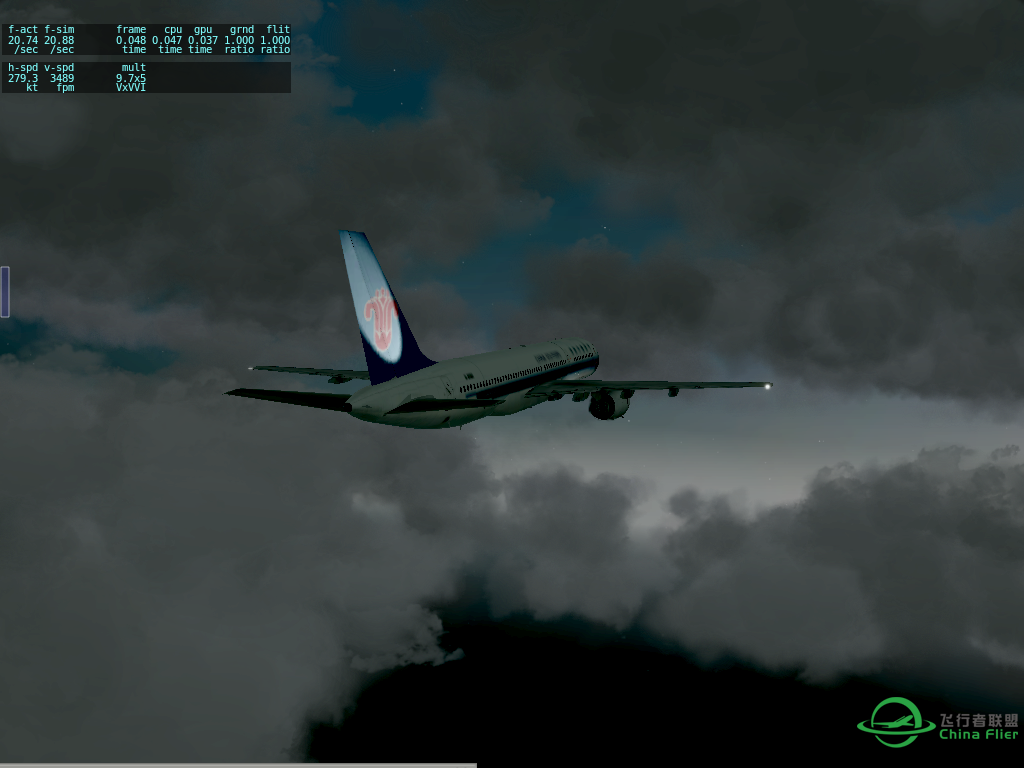 【x-plane】RKSI B757雨中离场-5424 