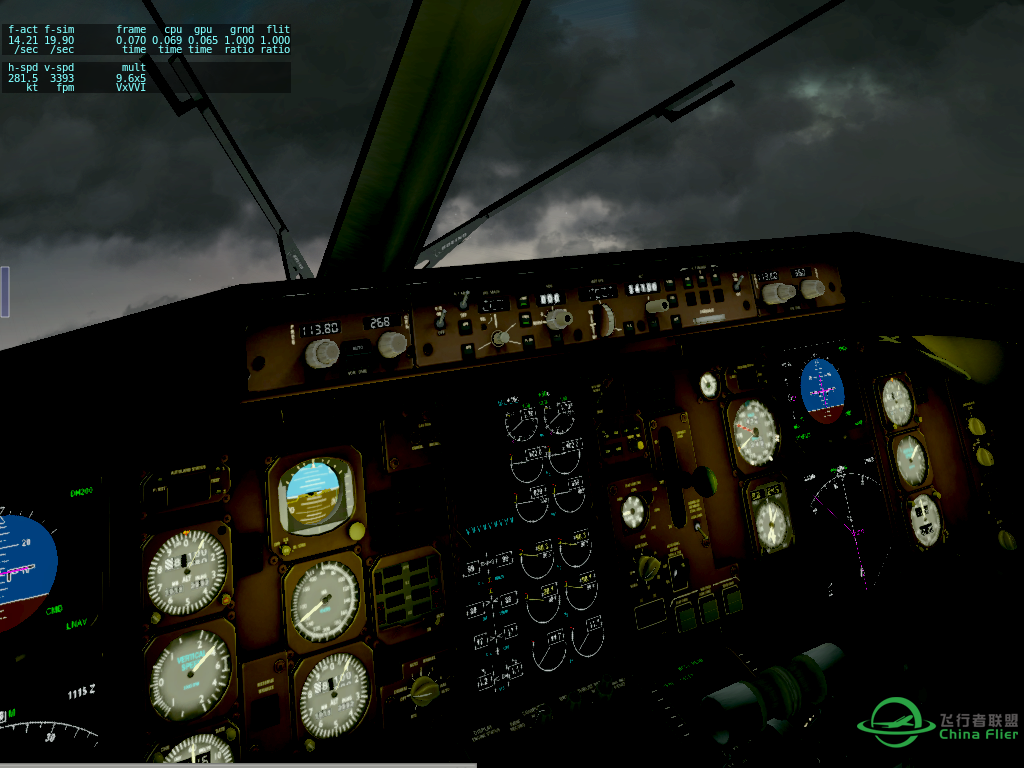 【x-plane】RKSI B757雨中离场-6874 