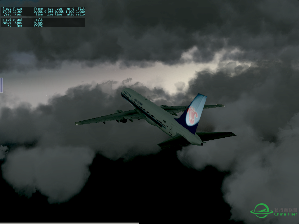 【x-plane】RKSI B757雨中离场-3880 