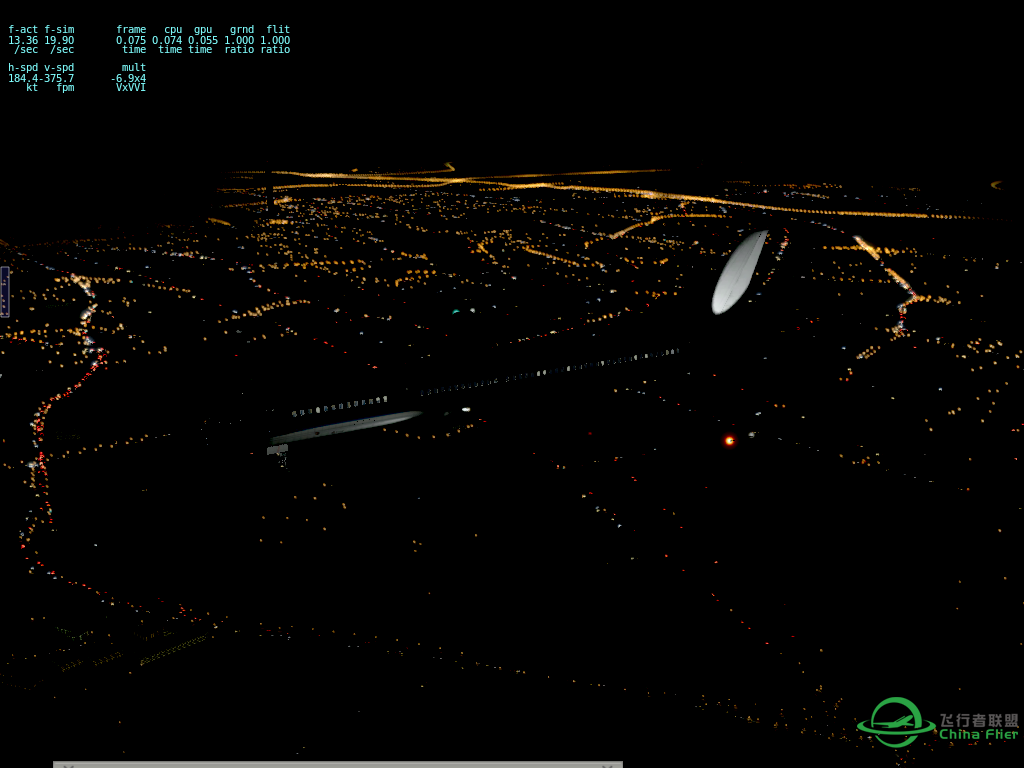 【X-Plane】ZGGG B757夜间进近-1254 