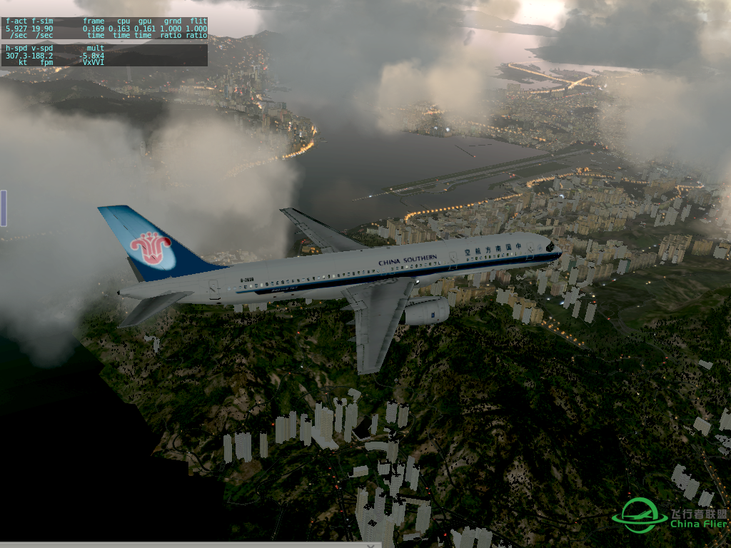 【X-Plane】B757 ZPLJ-VHHH-6685 