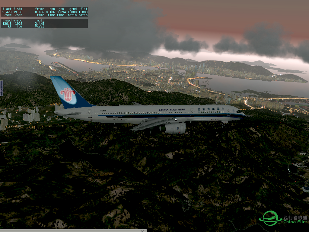 【X-Plane】B757 ZPLJ-VHHH-4313 