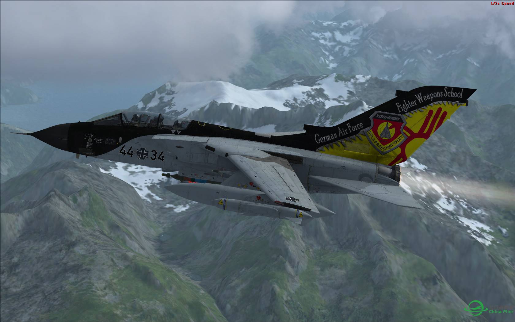 最新版Justflight狂风多用途战斗机+雪峰冰川和云海-5723 