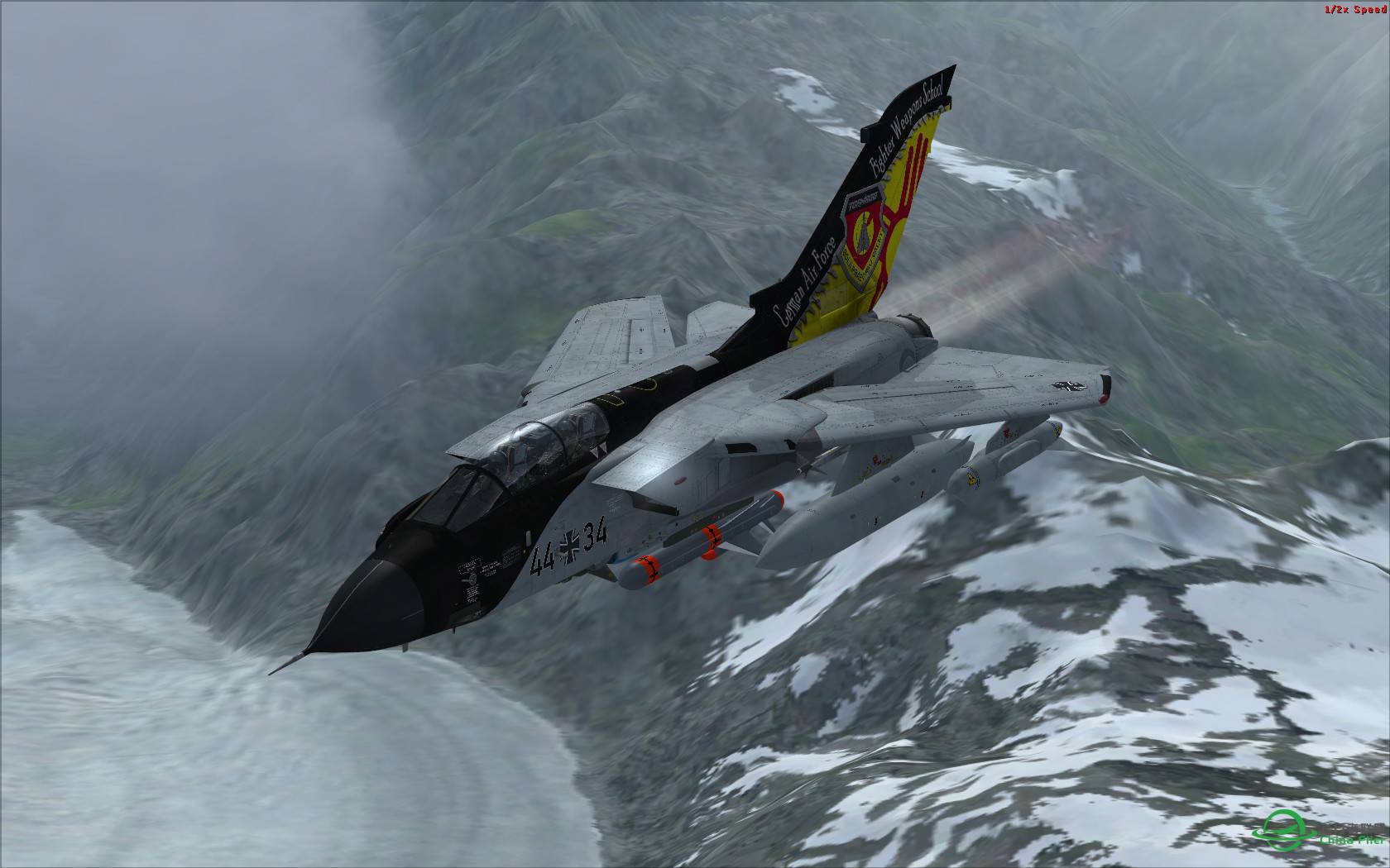 最新版Justflight狂风多用途战斗机+雪峰冰川和云海-9213 