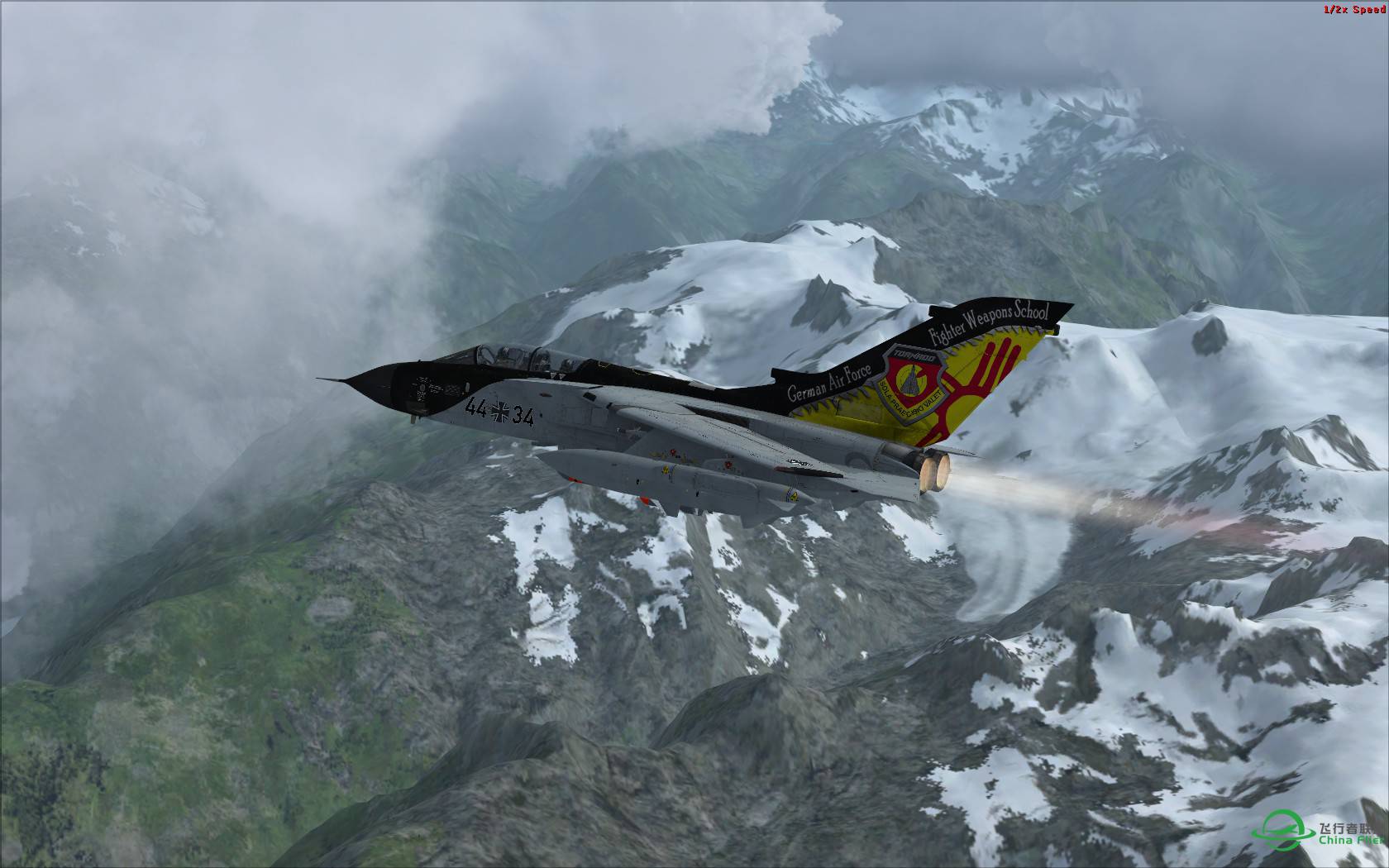 最新版Justflight狂风多用途战斗机+雪峰冰川和云海-9723 