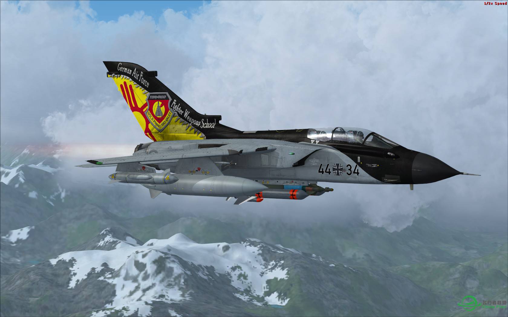 最新版Justflight狂风多用途战斗机+雪峰冰川和云海-858 
