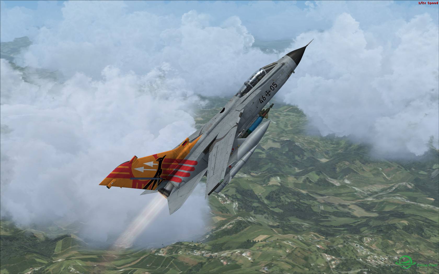 最新Justflight狂风战机表演筋斗与空中开座舱盖-9990 
