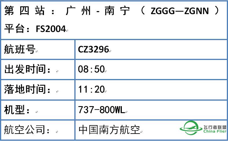 【CA2472新版环球系列】第五站：广州-南宁-9089 