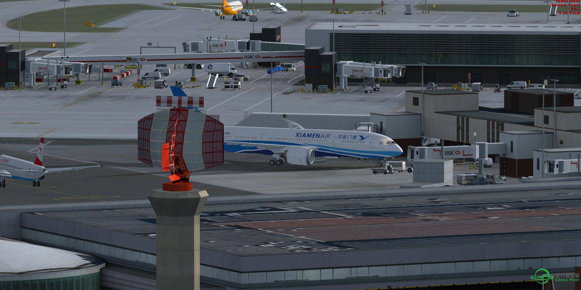 FSX EGLL with XIAMEN AIR b787-6384 