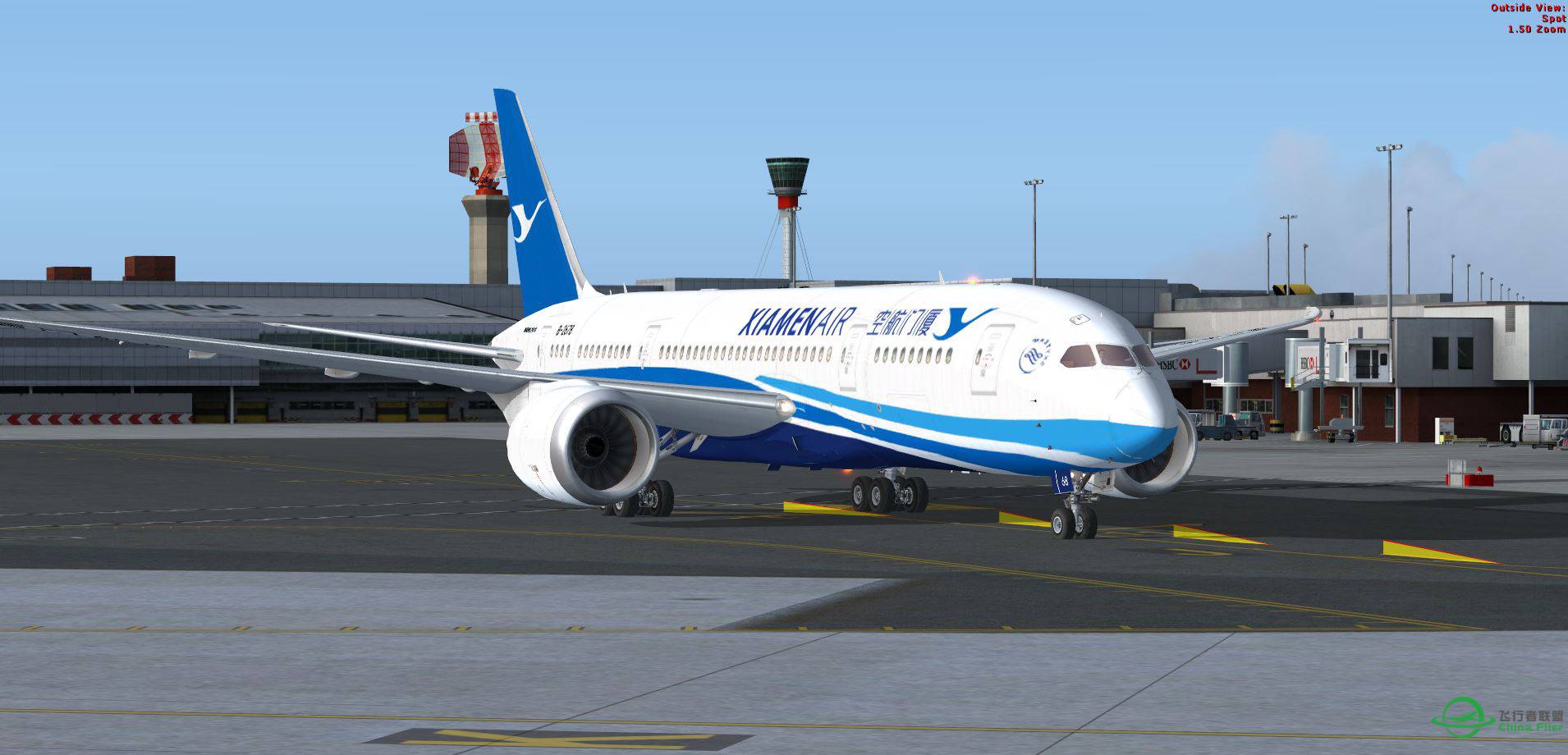 FSX EGLL with XIAMEN AIR b787-2526 