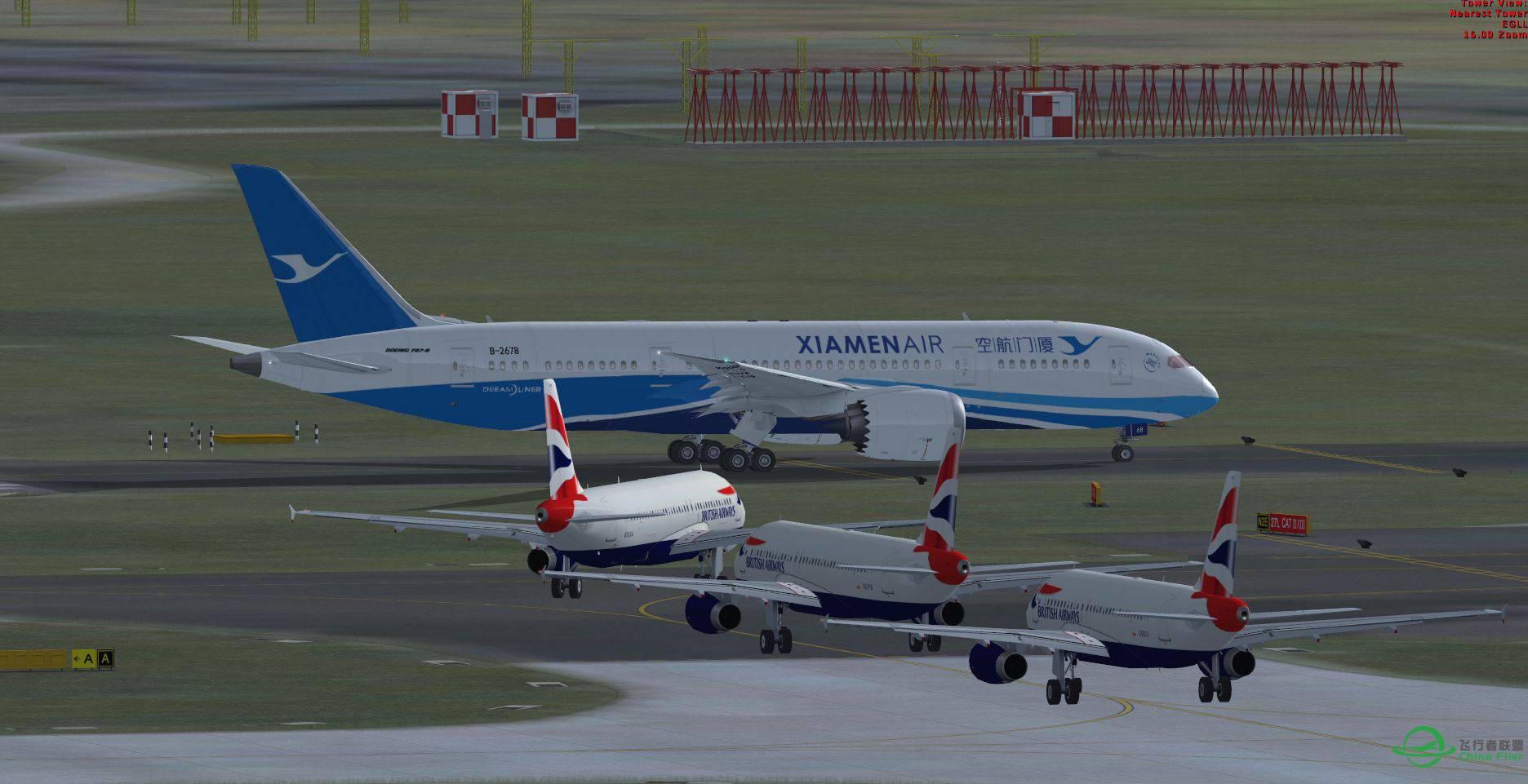 FSX EGLL with XIAMEN AIR b787-7162 