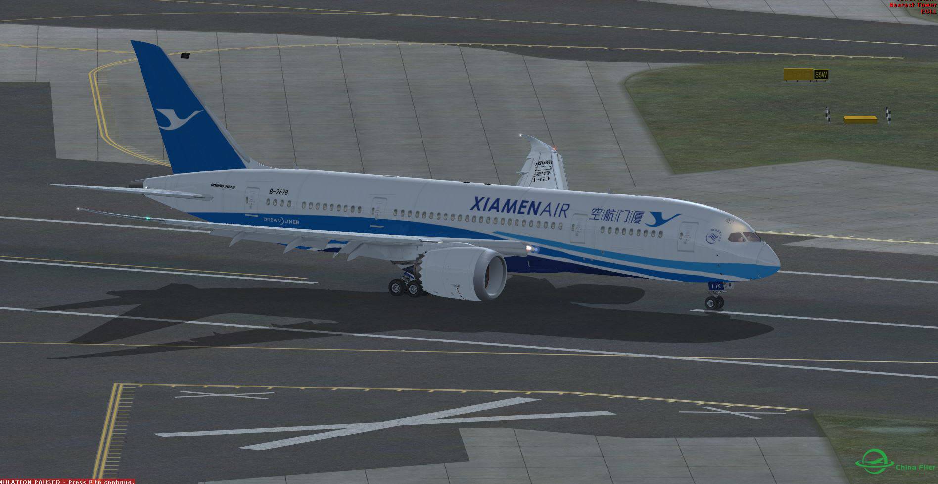 FSX EGLL with XIAMEN AIR b787-903 