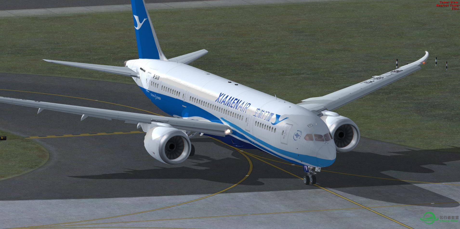 FSX EGLL with XIAMEN AIR b787-8414 