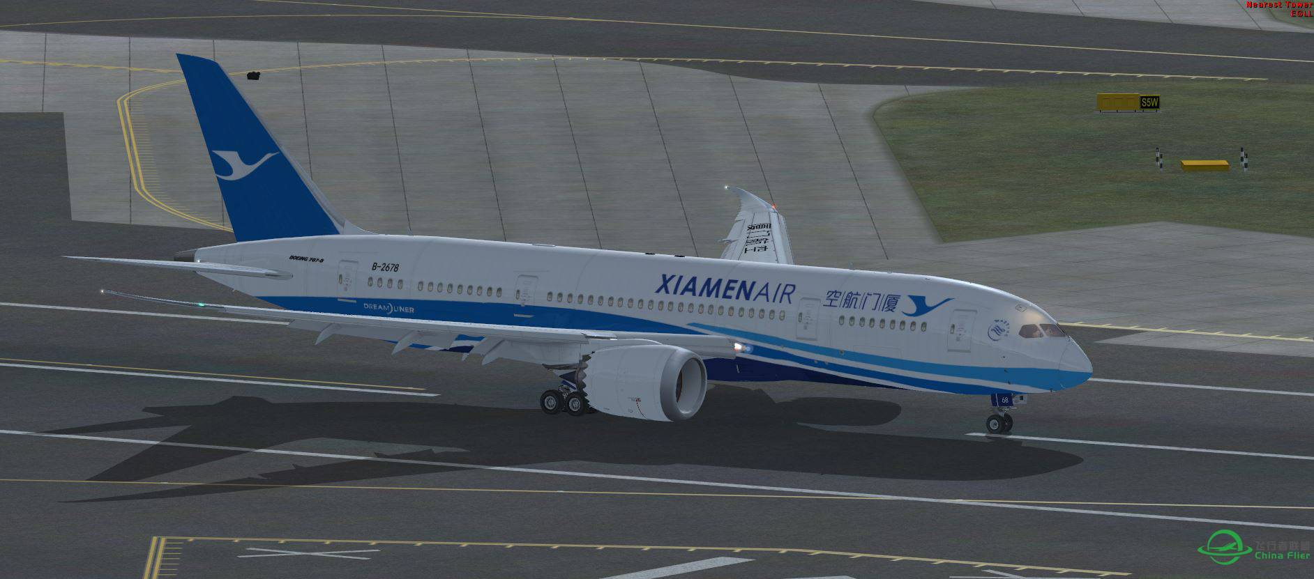 FSX EGLL with XIAMEN AIR b787-3535 