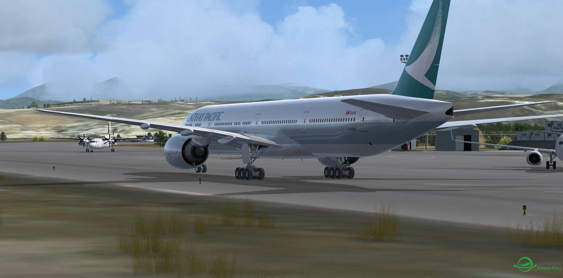 FSX B777 Cathay new texture @ LGIR-6248 