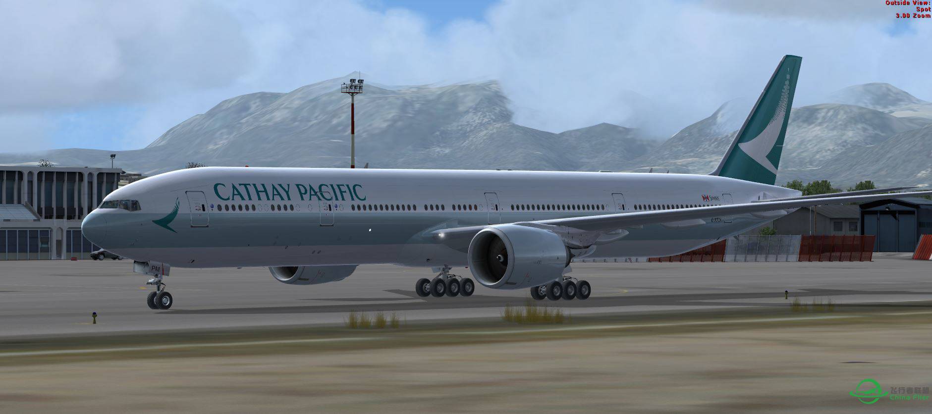 FSX B777 Cathay new texture @ LGIR-5752 