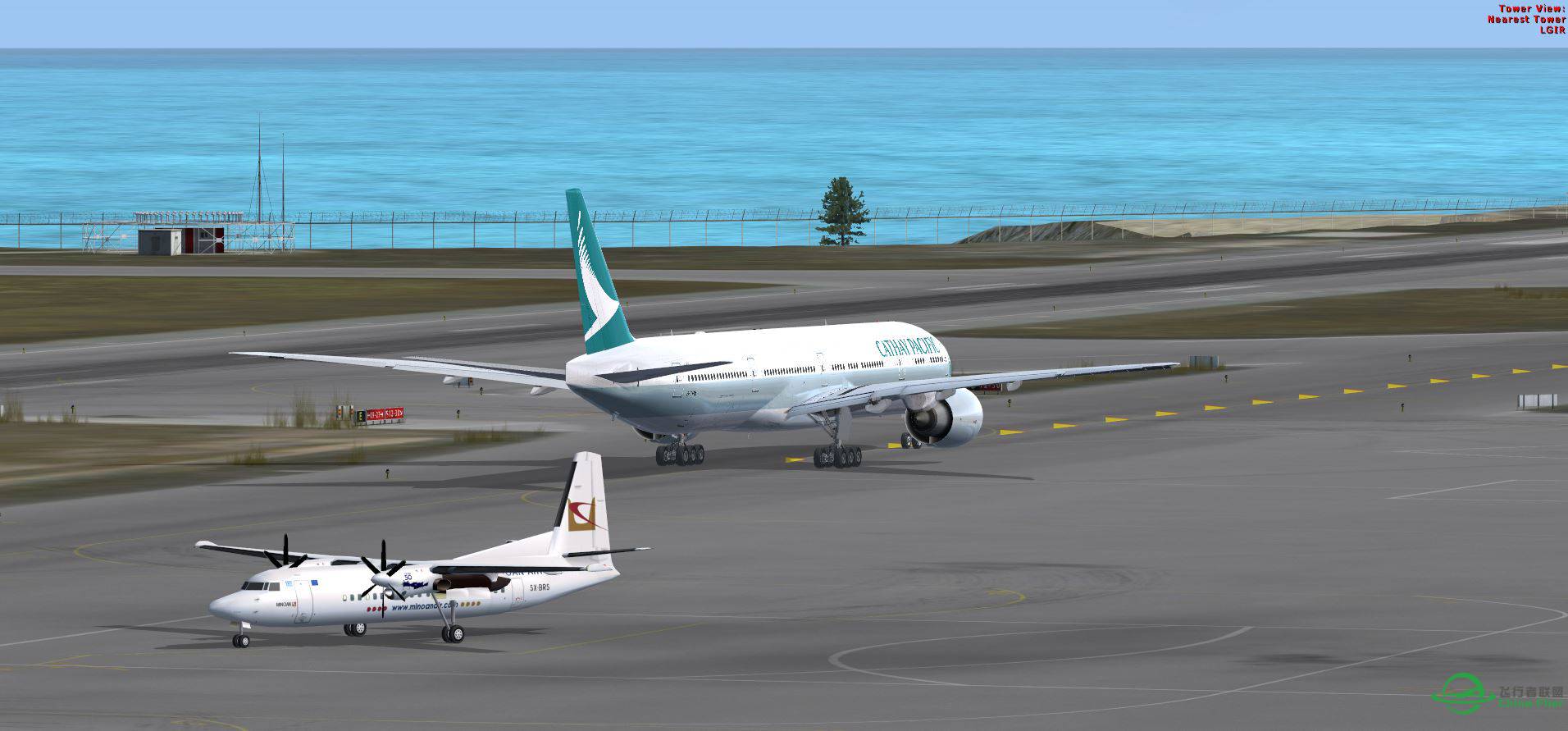 FSX B777 Cathay new texture @ LGIR-7735 