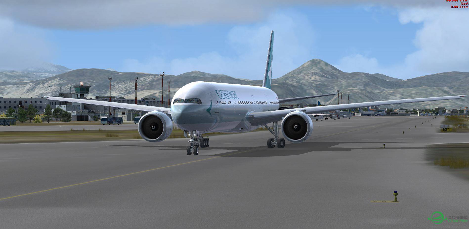 FSX B777 Cathay new texture @ LGIR-2276 