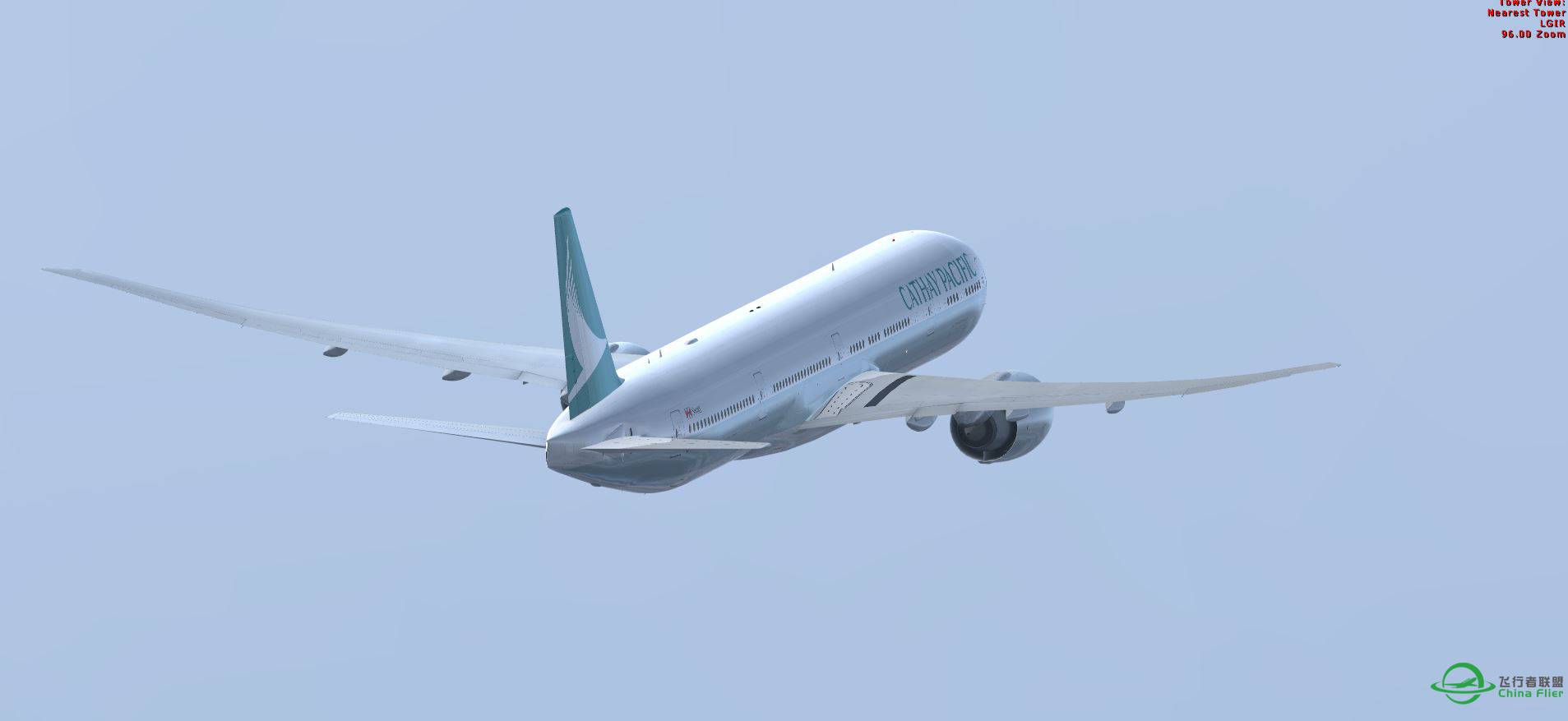 FSX B777 Cathay new texture @ LGIR-7486 