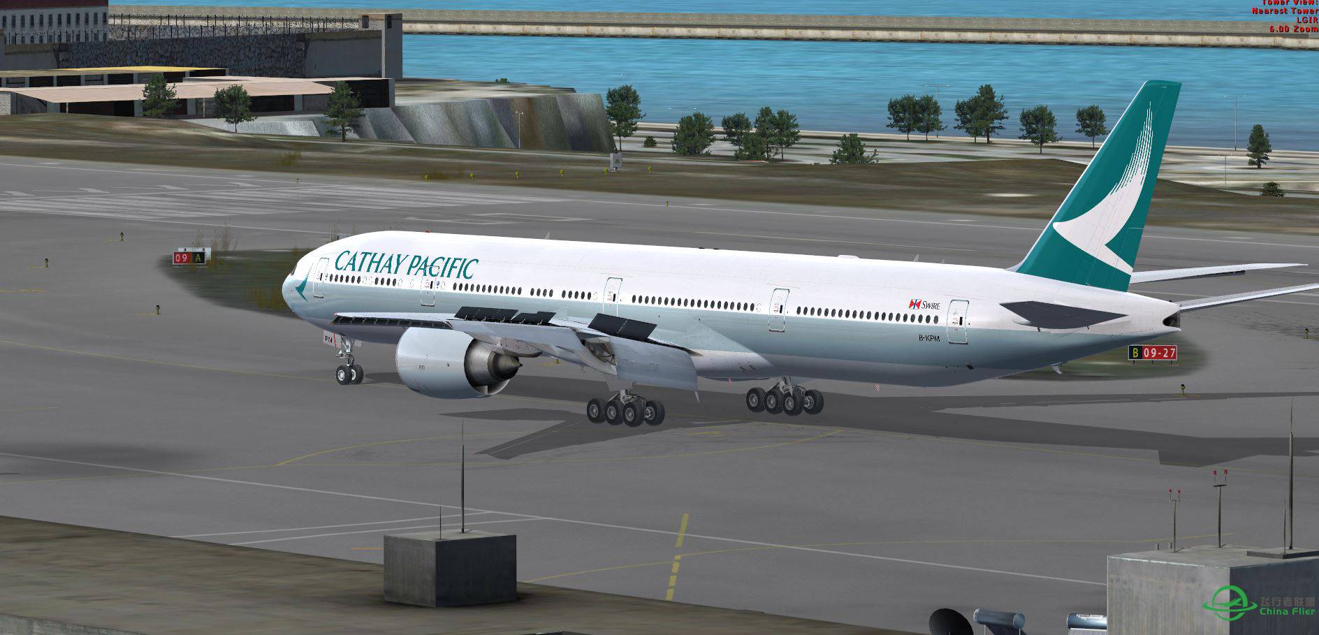 FSX B777 Cathay new texture @ LGIR-6245 