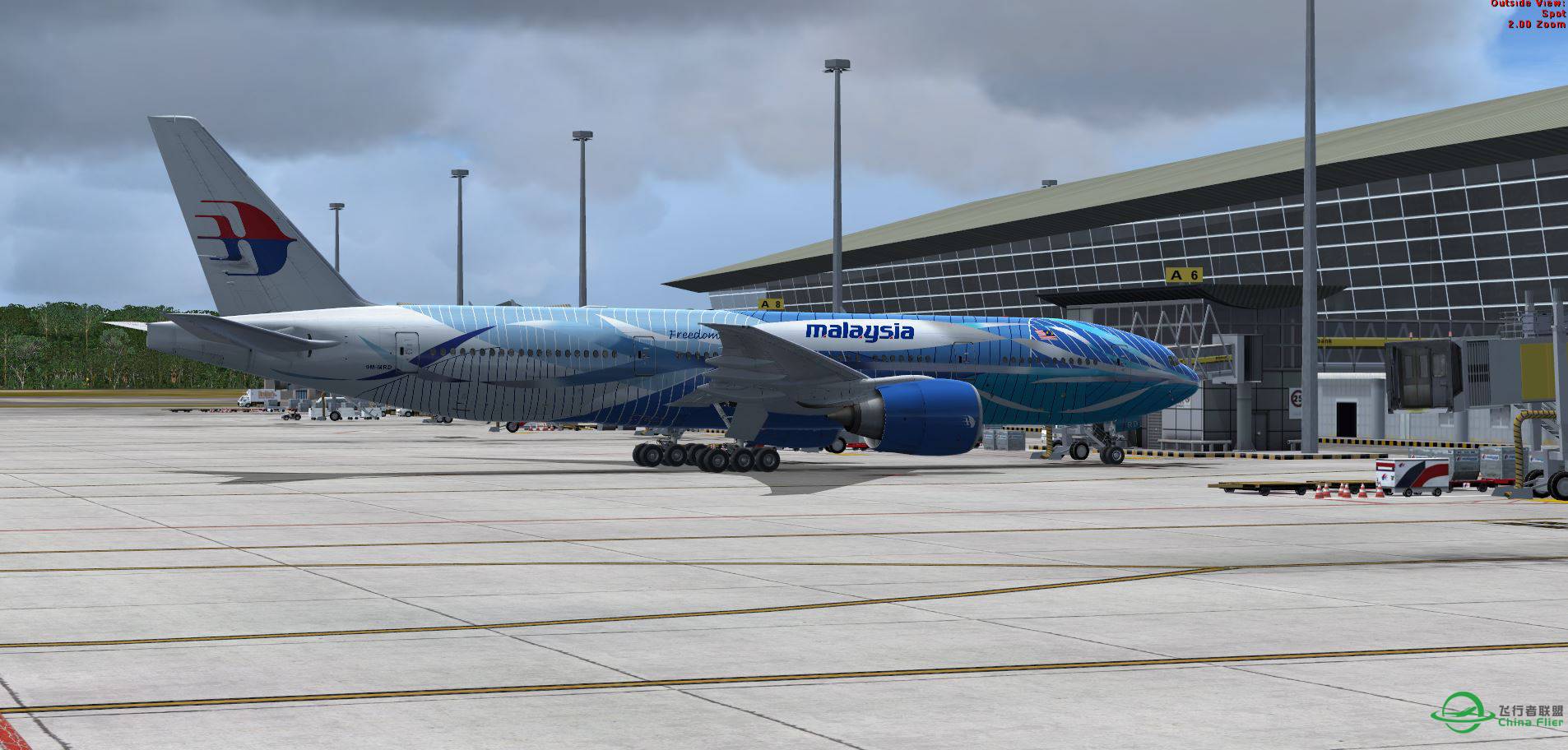 B777 Malaysia 9M-MRD blue @ WMKK-8392 