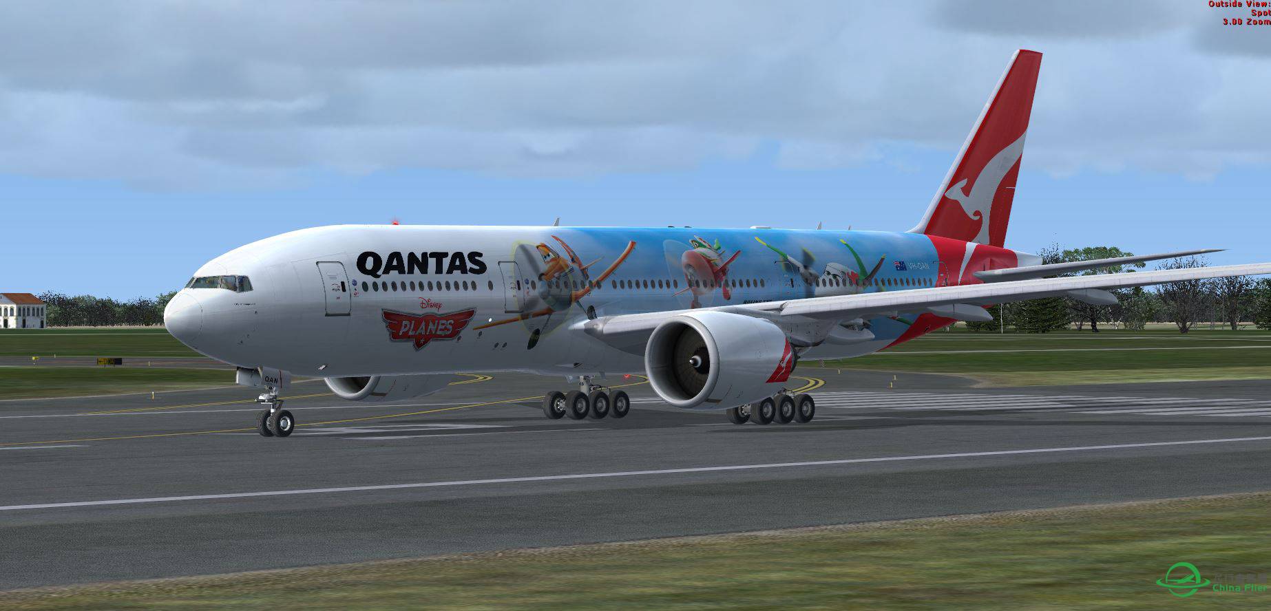 FSX B777 Qantas Disney @ LIRF-1283 