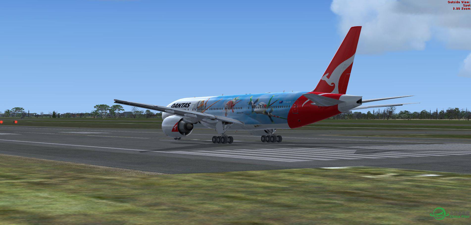 FSX B777 Qantas Disney @ LIRF-1829 