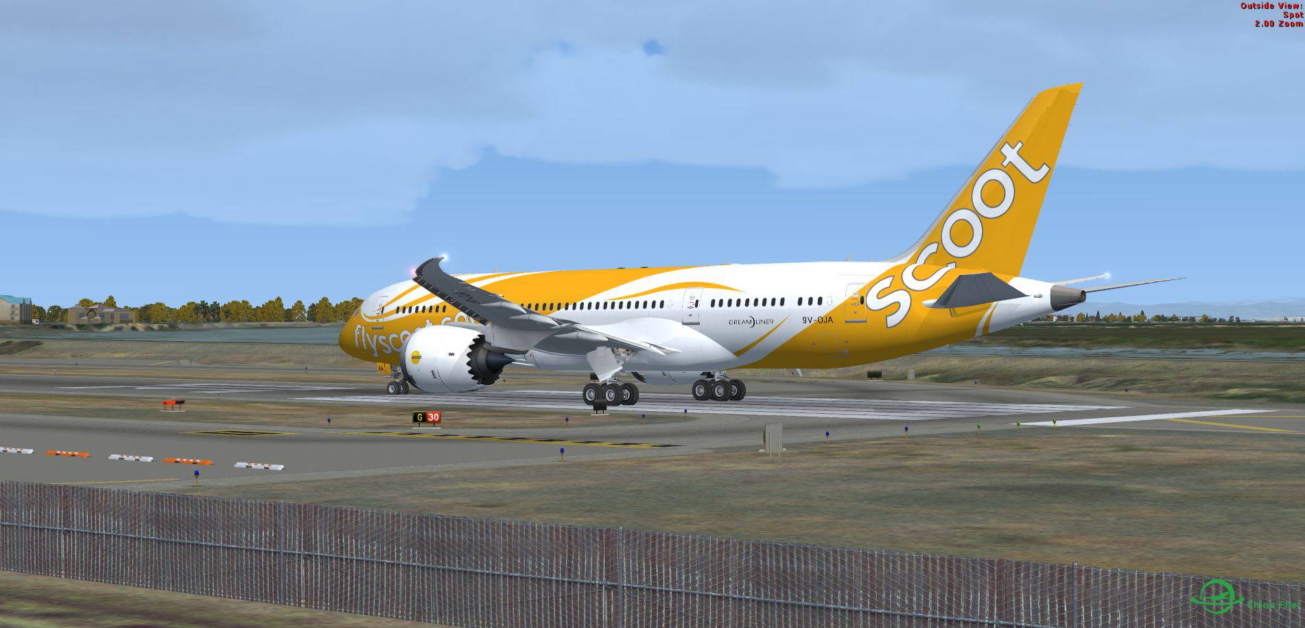 FSX B787 SCOOT @ KSQL-6 