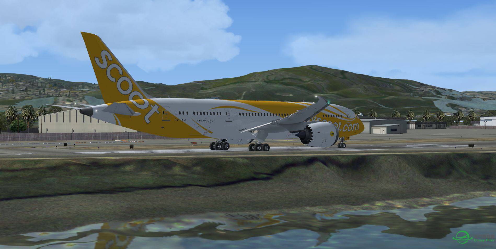 FSX B787 SCOOT @ KSQL-4723 