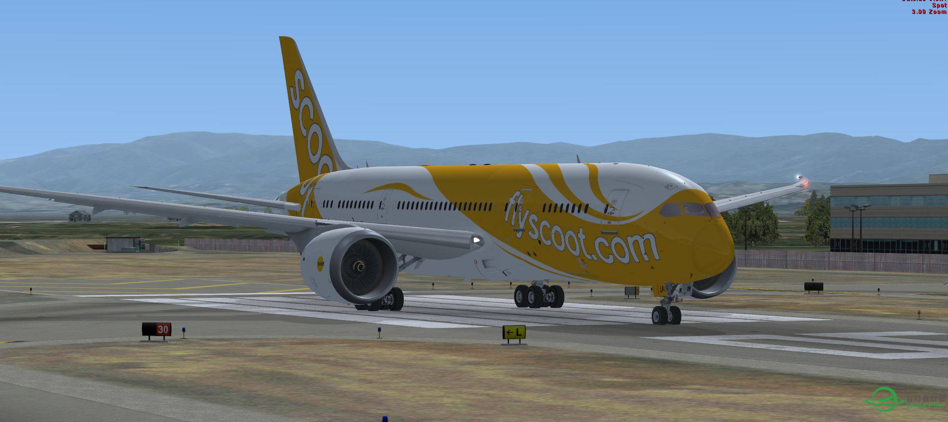 FSX B787 SCOOT @ KSQL-7702 