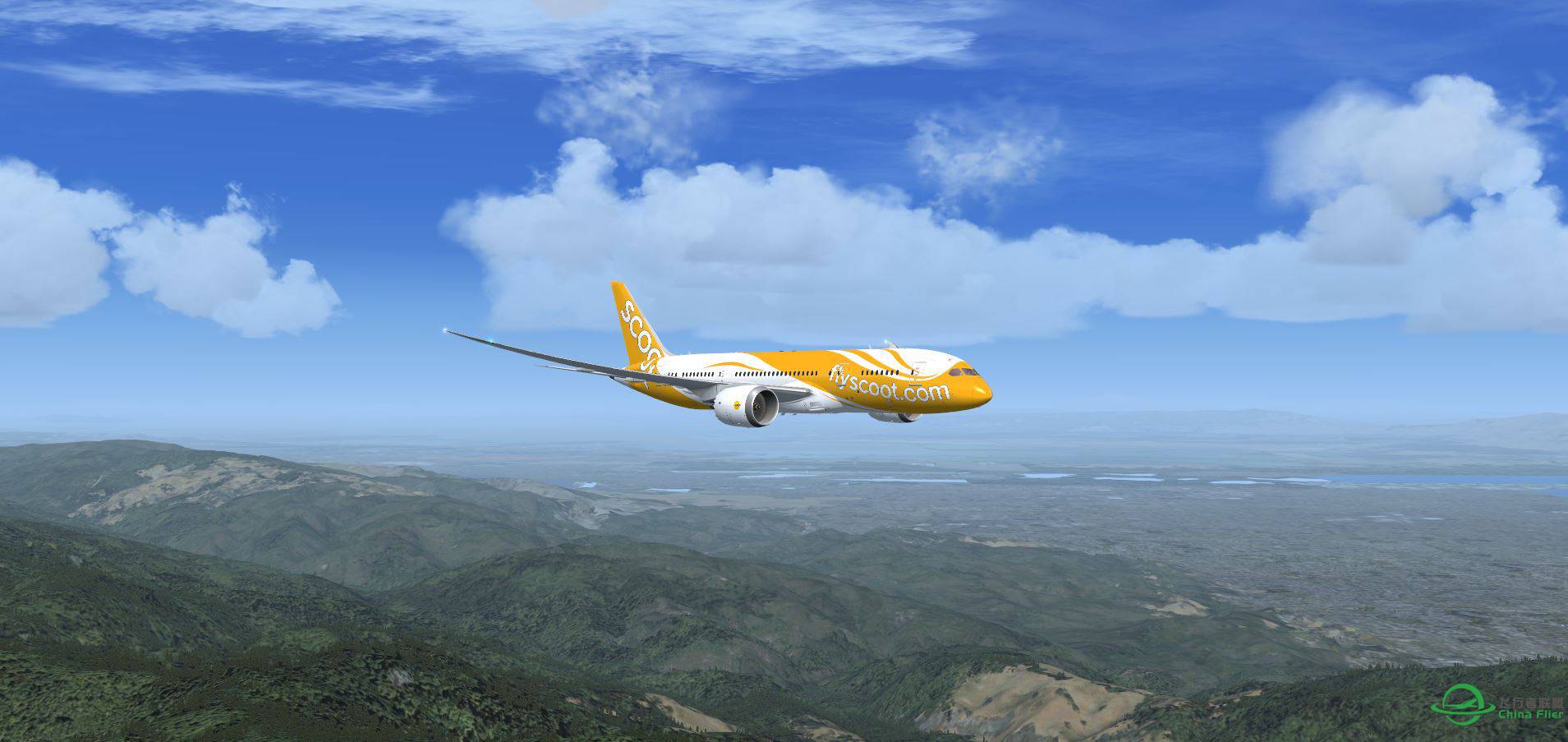 FSX B787 SCOOT @ KSQL-3243 