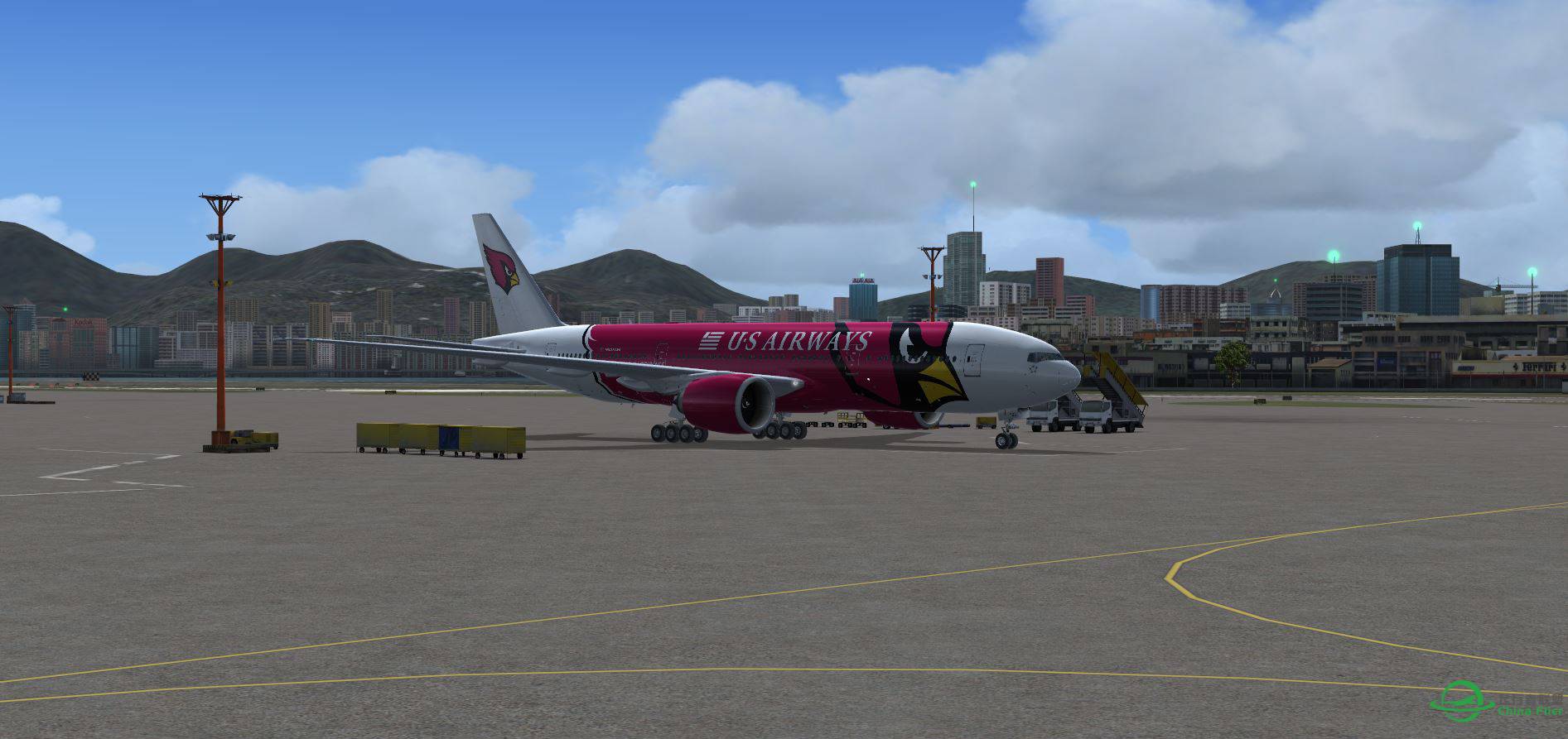 FSX B777 US AIR @ VHHX-628 